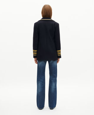 The Kooples FEMME NAVY caban officier en laine marine