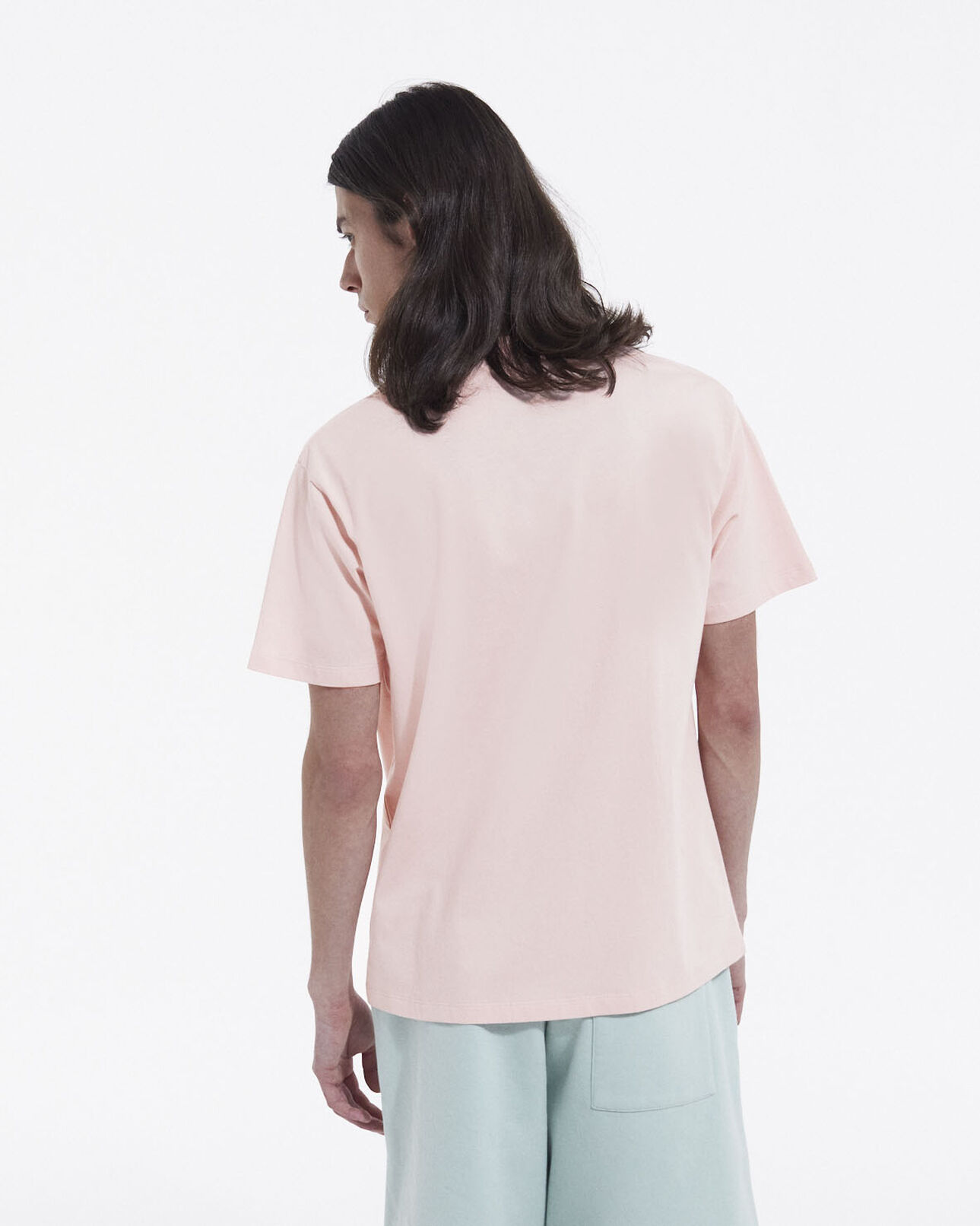 The Kooples HOMME PINK t-shirt rose logo the kooples contrasté