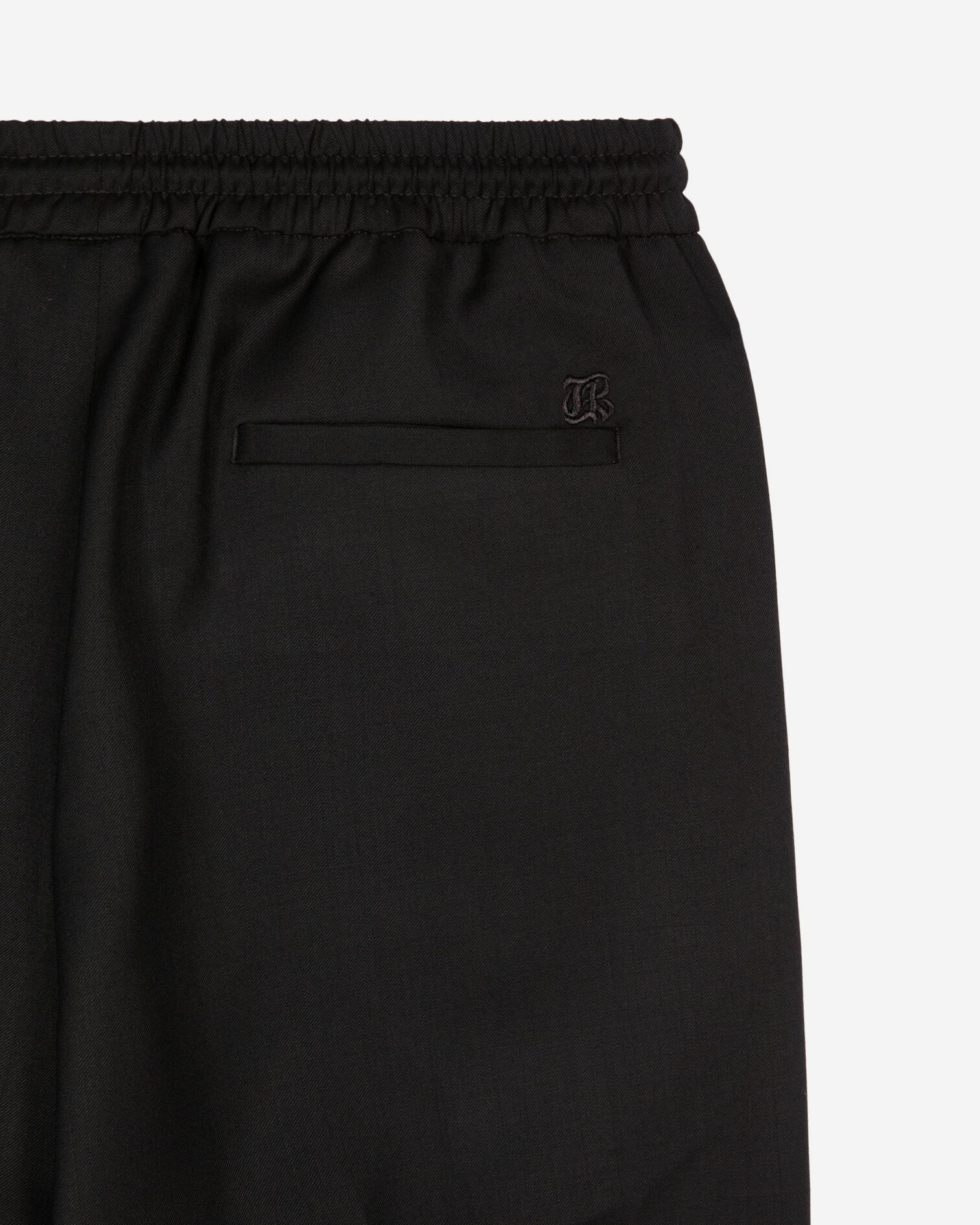 Straight-cut black wool pants, BLACK, hi-res image number null