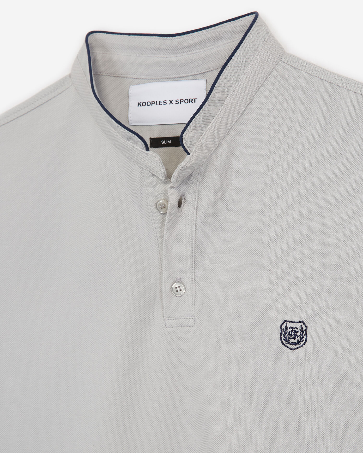 Gray polo with dark blue detail, HIGH RISE GRY / NIGHT BLU, hi-res image number null