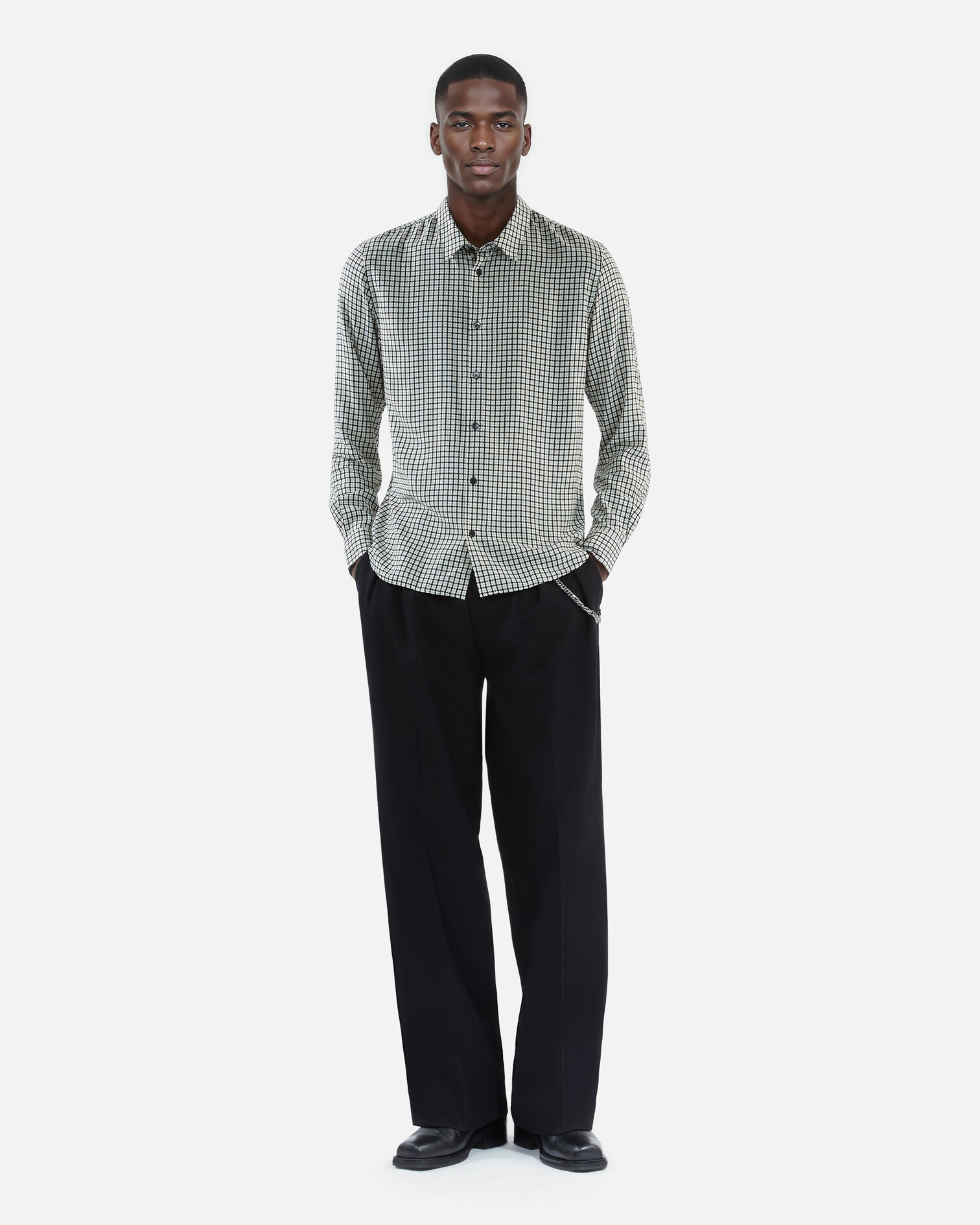 Chemise imprimé fleuri, BLACK WHITE, hi-res image number null