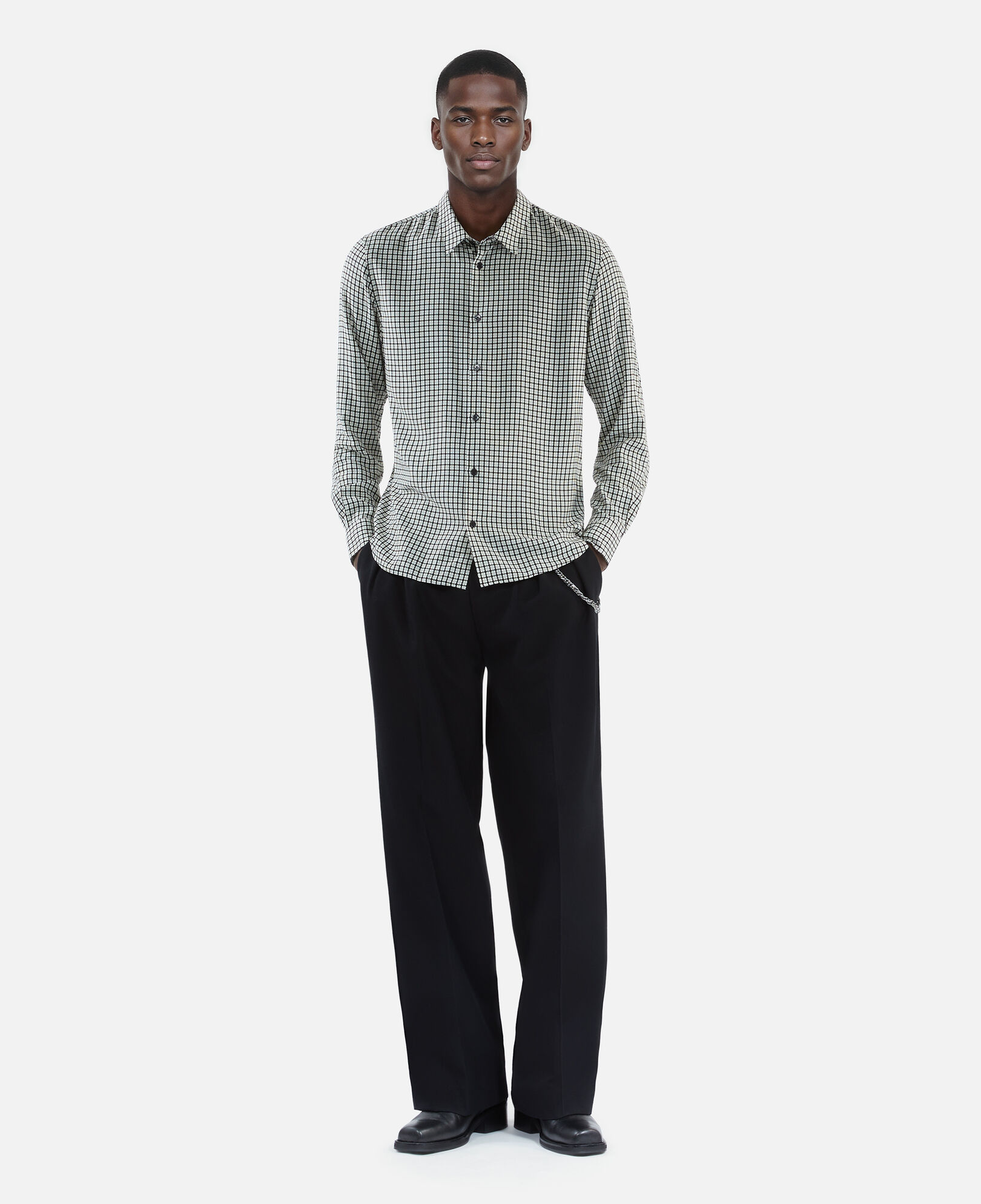 The Kooples MEN BLACK WHITE floral print shirt