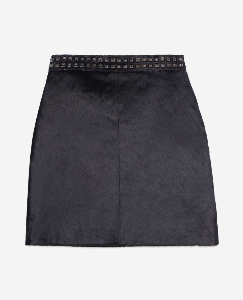 The Kooples FEMME BLACK jupe courte en cuir noir