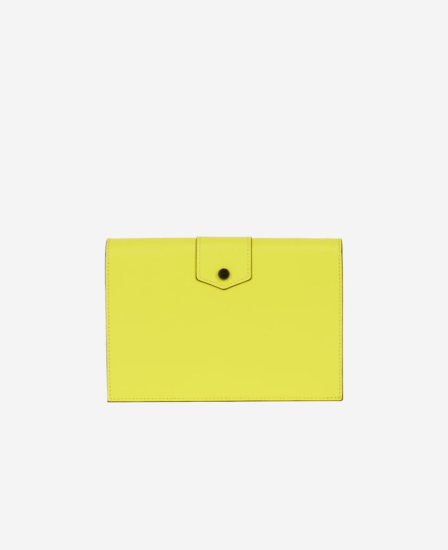 pochette emily medium en cuir jaune