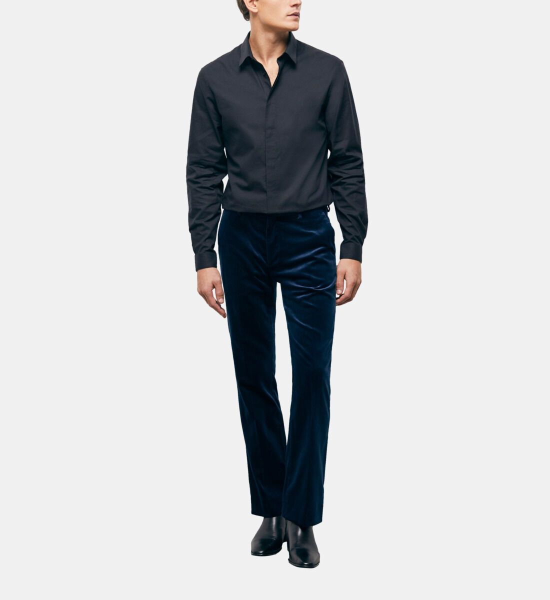 Blue velvet shop dress pants