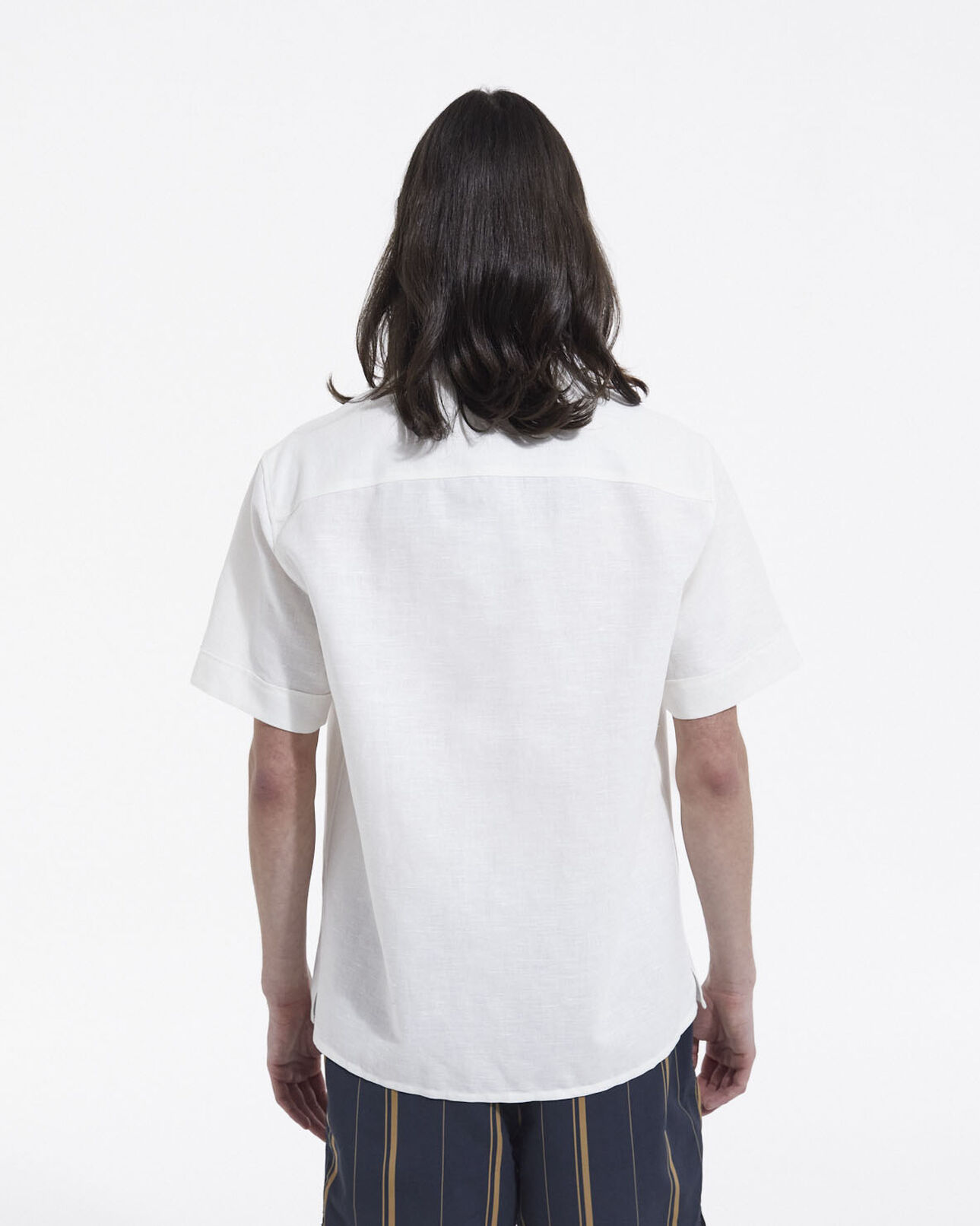 The Kooples HOMME ECRU chemise col hawaien et broderies