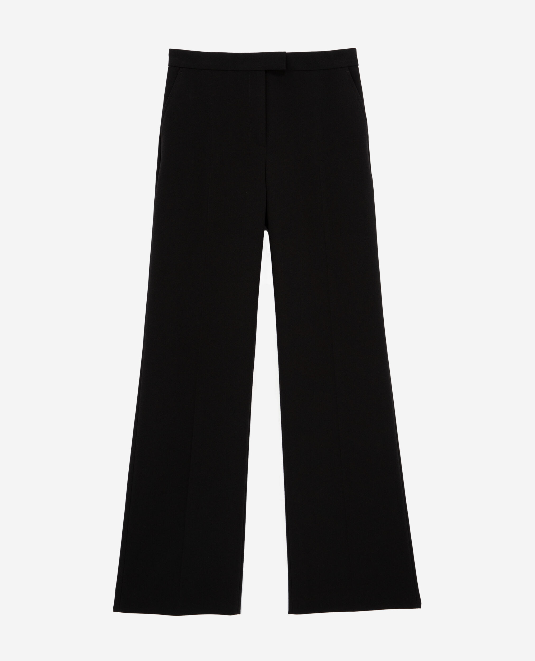 Black crêpe suit pants, BLACK, hi-res image number null