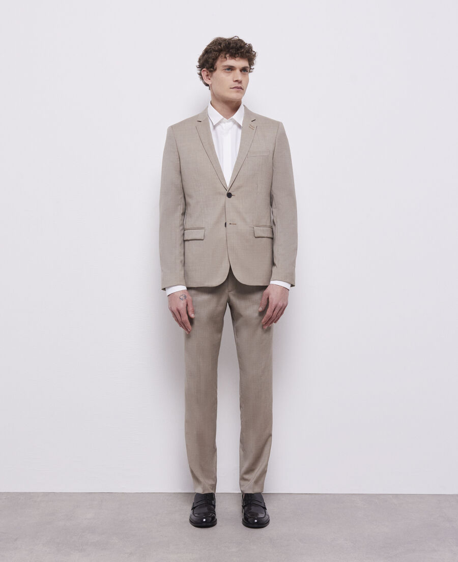 beige wool suit jacket