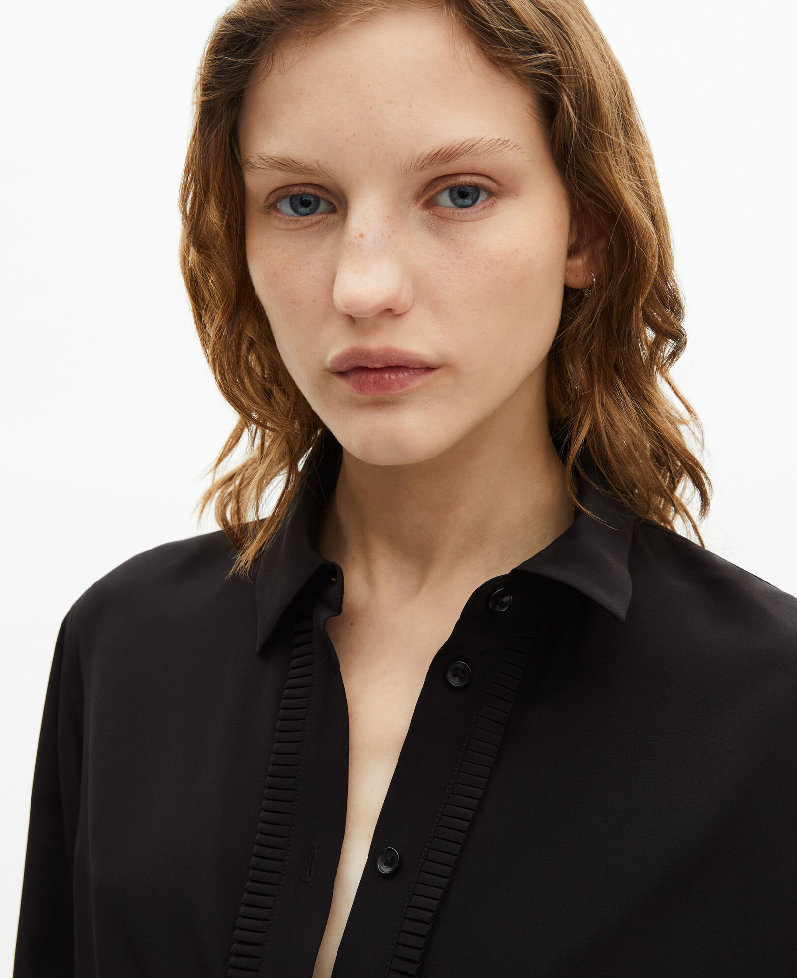 The Kooples FEMME BLACK chemise en soie noire