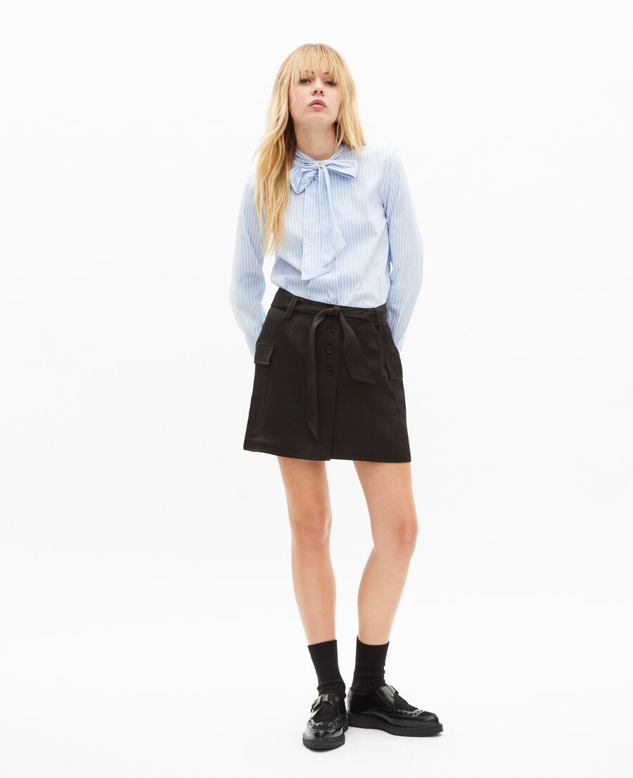The Kooples F BLACK short black satin skirt
