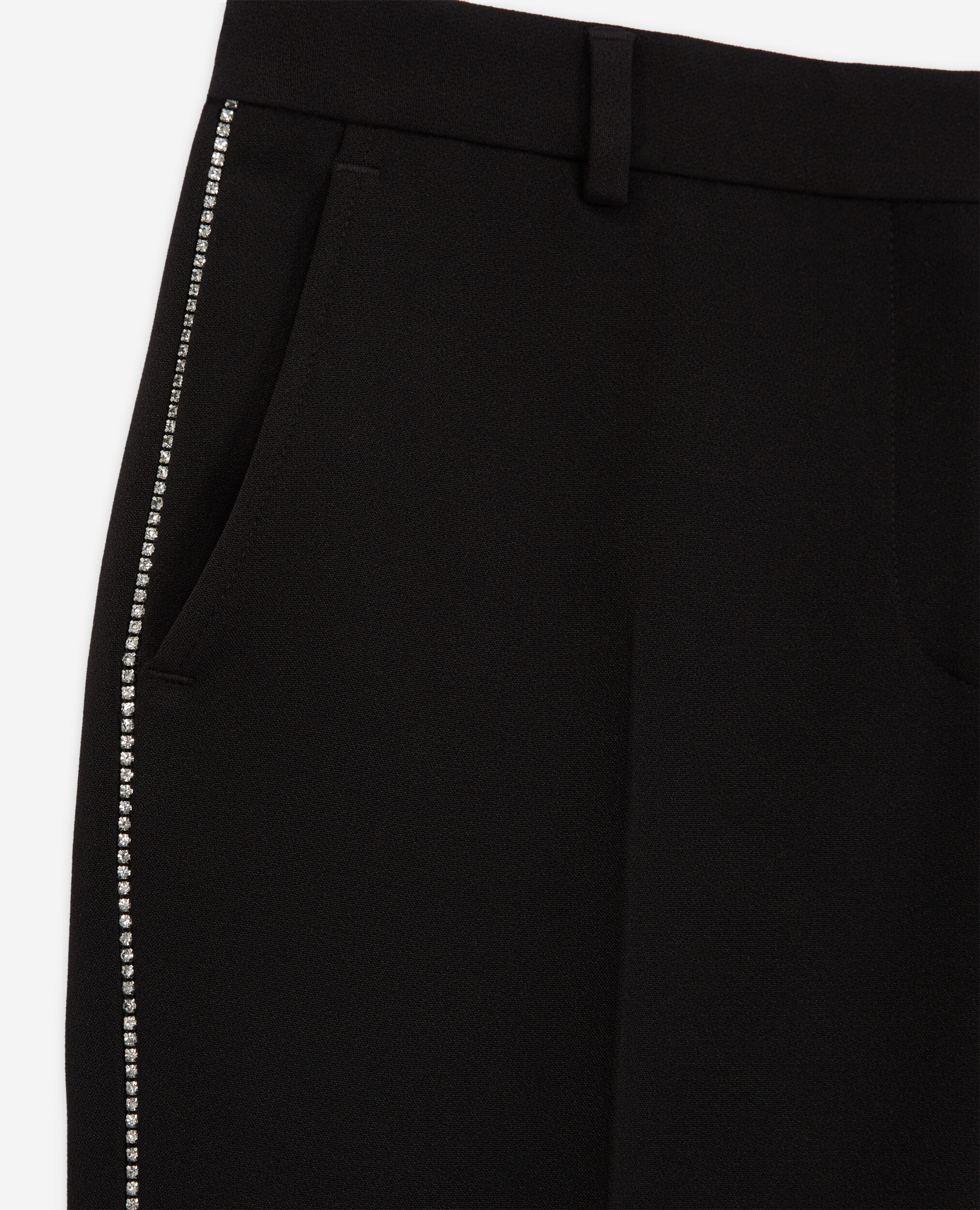 Pantalón traje detalles strass negro, BLACK, hi-res image number null