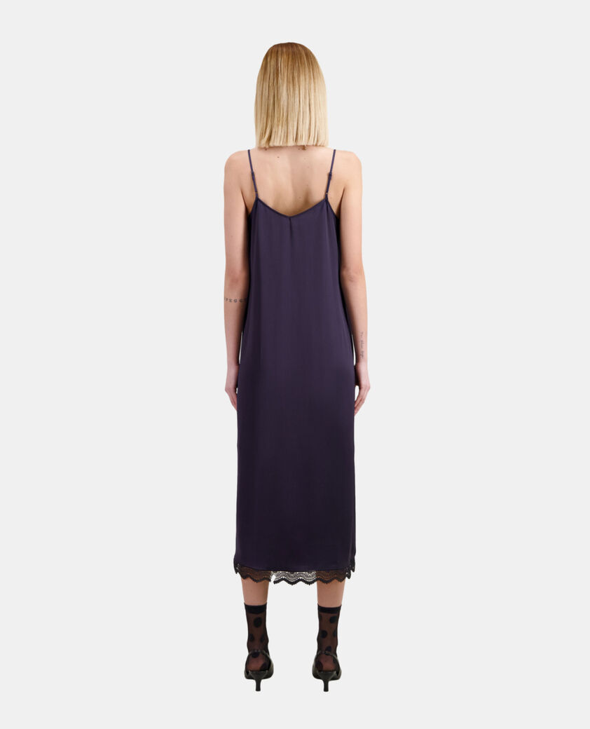 The Kooples FEMME NAVY robe nuisette longue bleu marine