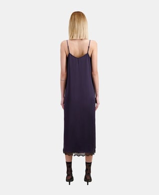 The Kooples F NAVY long navy blue slip dress