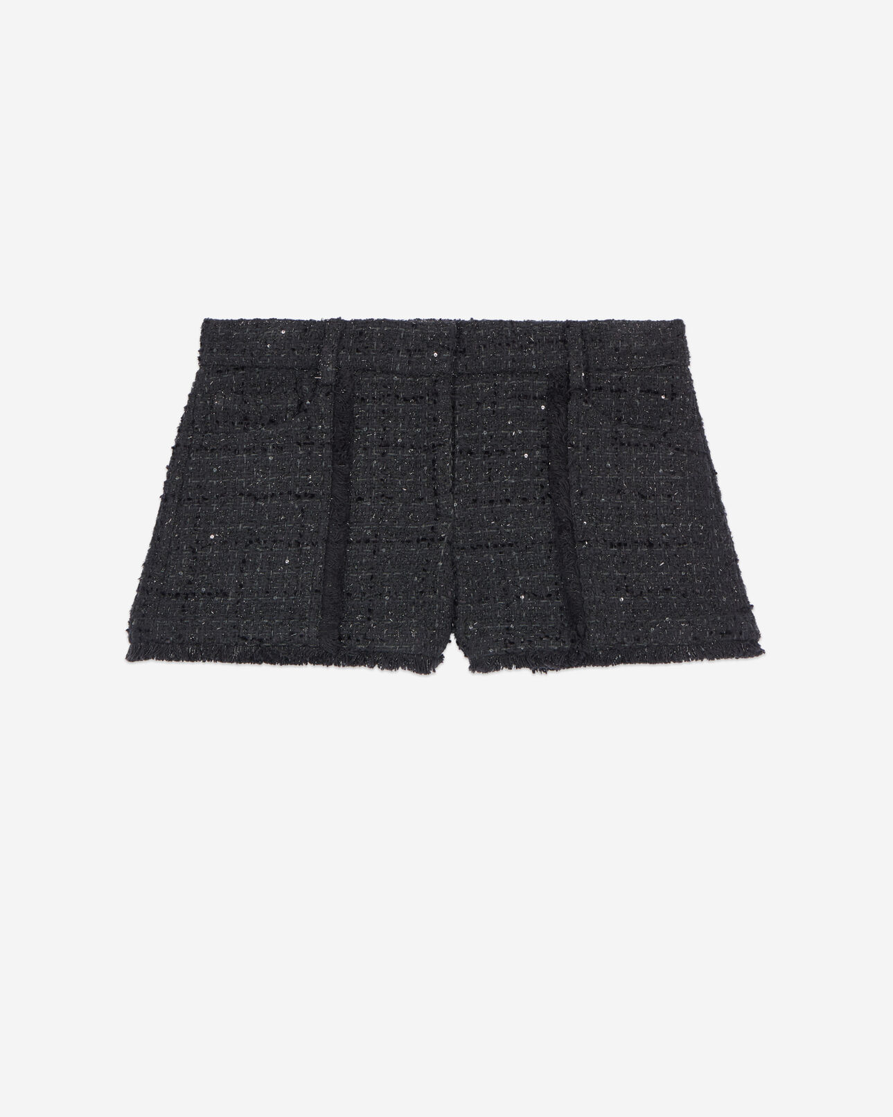 The Kooples FEMME BLACK short en tweed noir