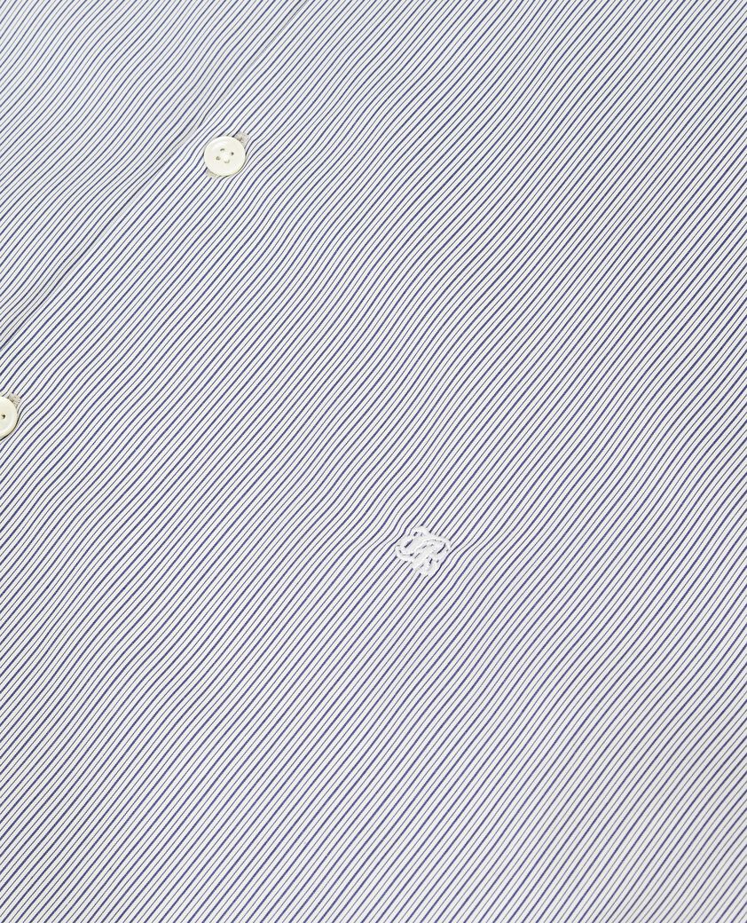 The Kooples MEN WHITE / BLUE light blue striped shirt with officer's collar