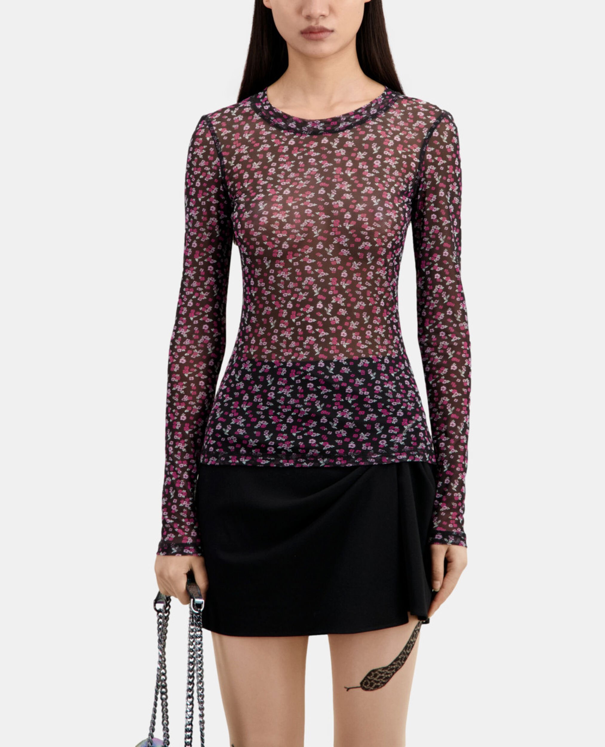 Printed t-shirt, BLACK / PINK, hi-res image number null