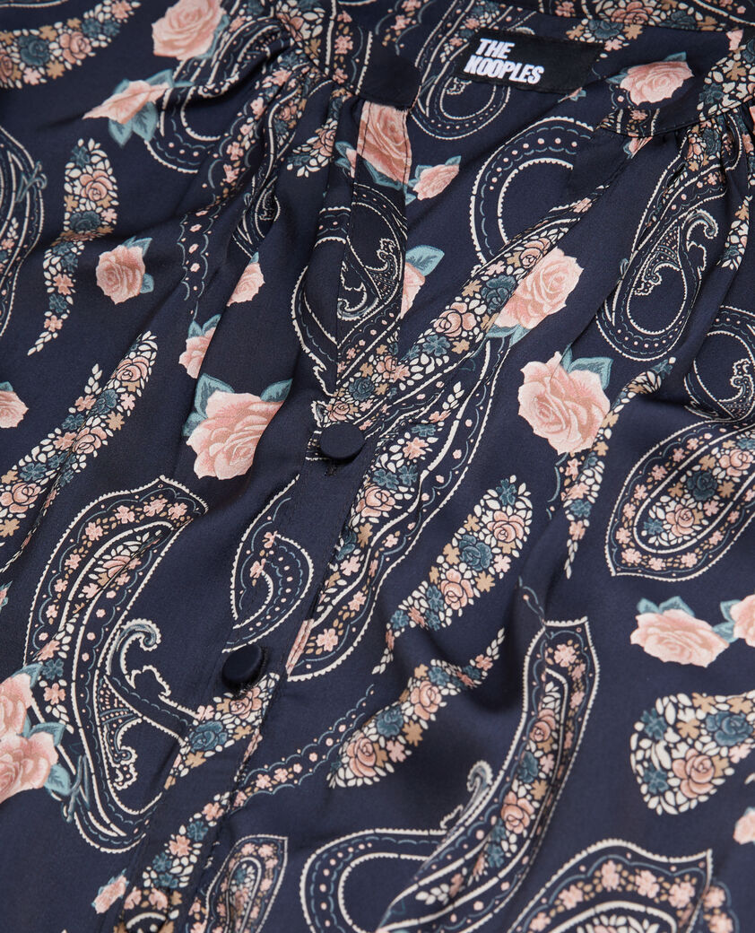 The Kooples WOMEN BLACK / PINK long printed dress