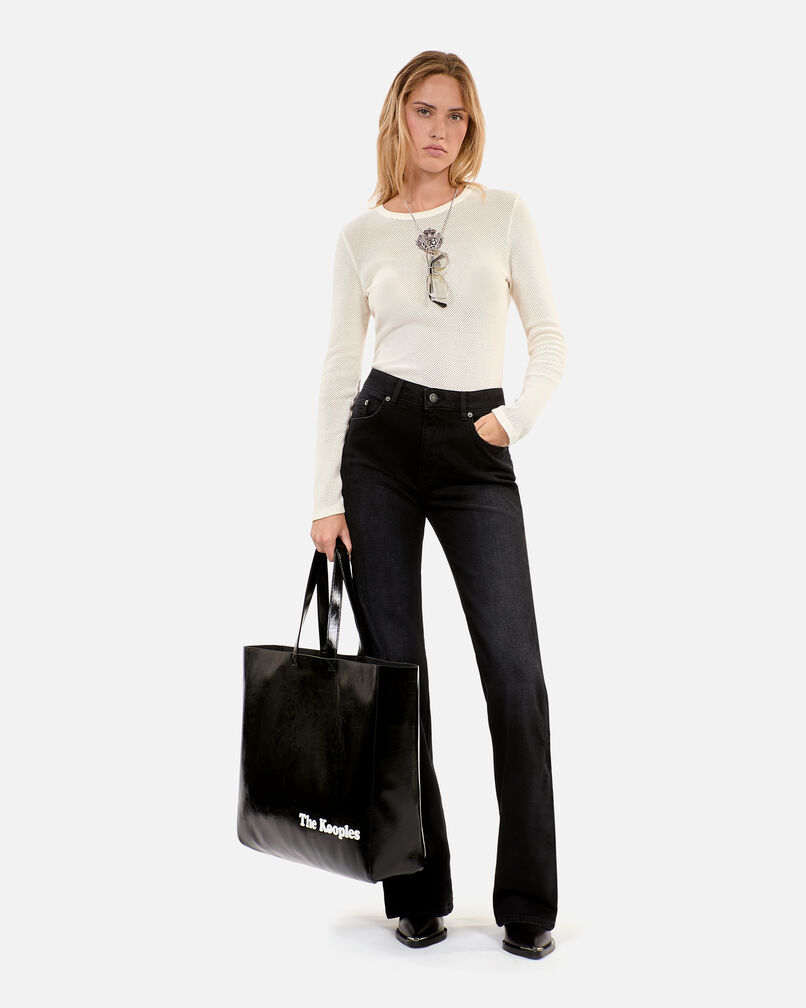 The Kooples FEMME BLACK WASHED jean flare noir