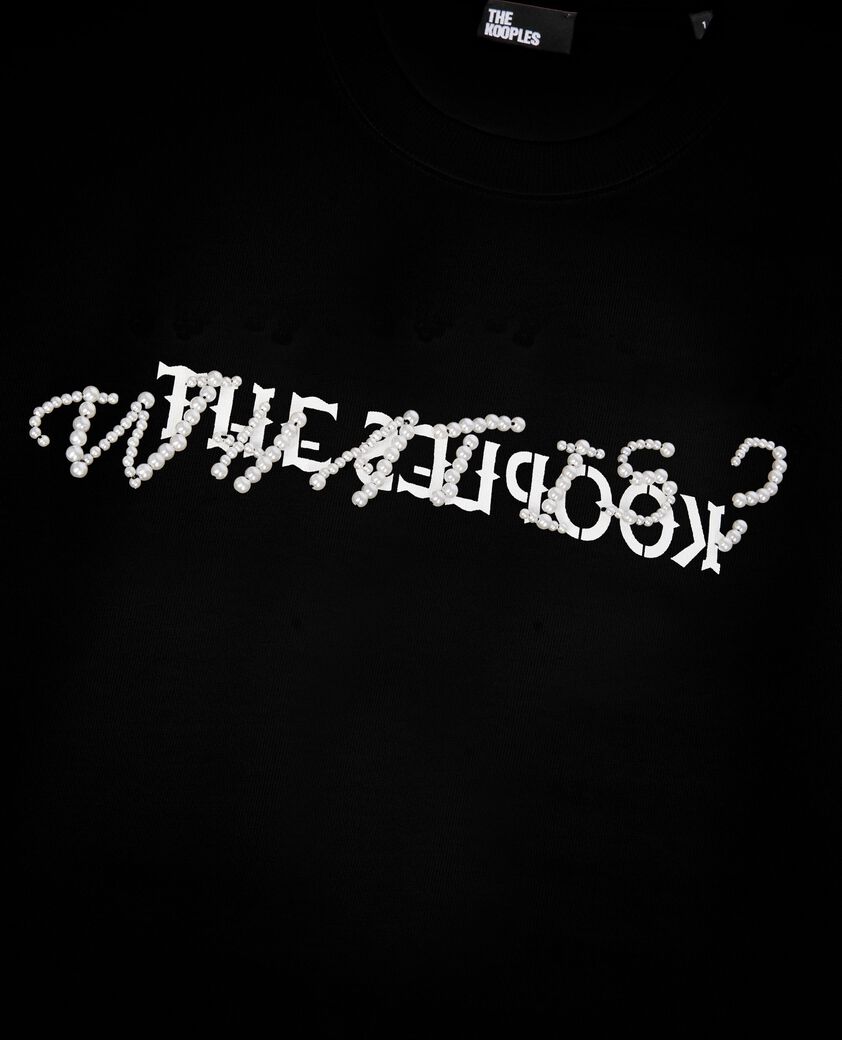 The Kooples DAMEN BLACK t-shirt what is mit perlen schwarz