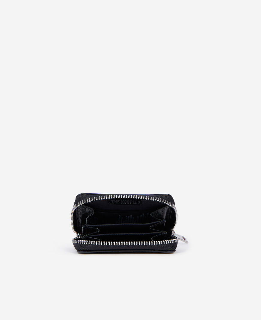 The Kooples MIXTE BLACK porte monnaie blason en cuir noir