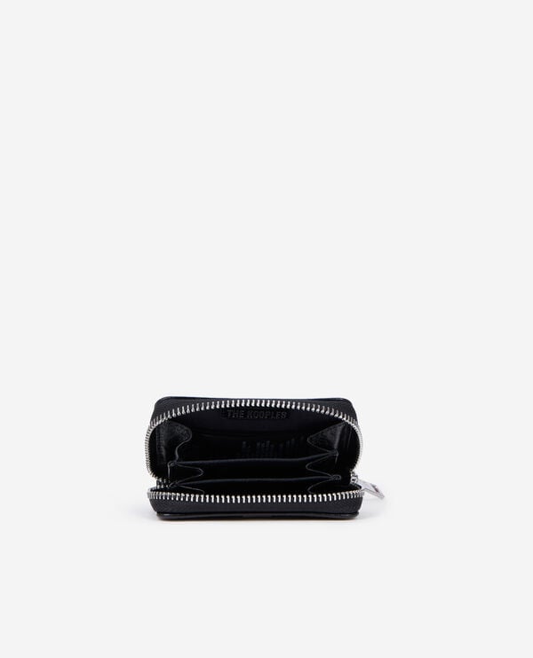 The Kooples MIXTE BLACK porte monnaie blason en cuir noir
