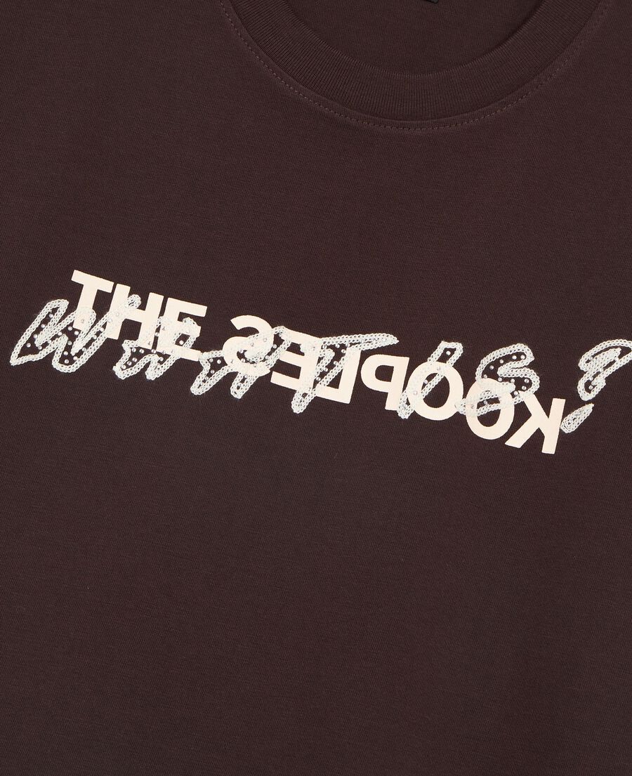 The Kooples F CAFE what is t-shirt with brown rhinestones