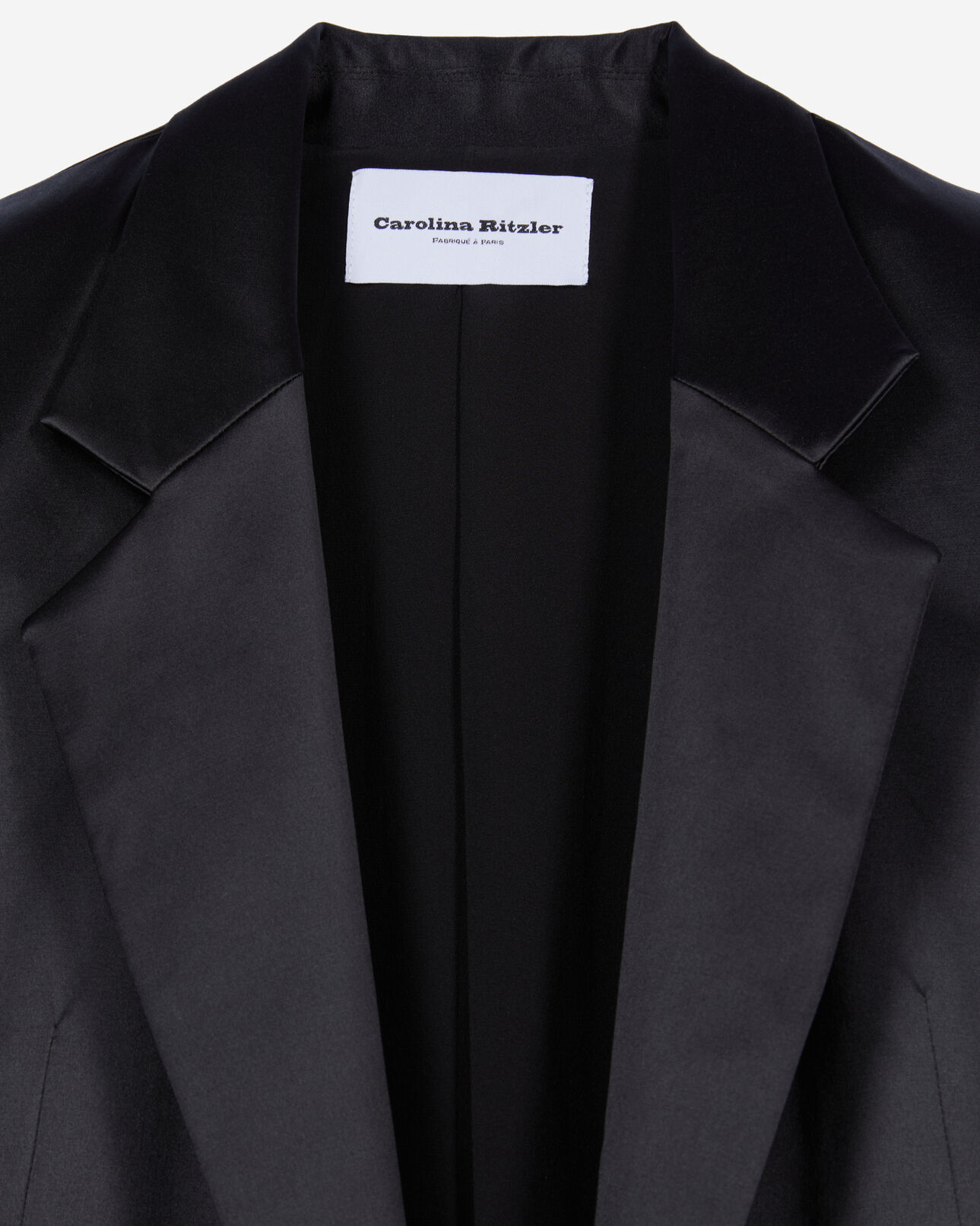 The Kooples FEMME BLACK manteau the kooples x carolina ritzler en satin noir