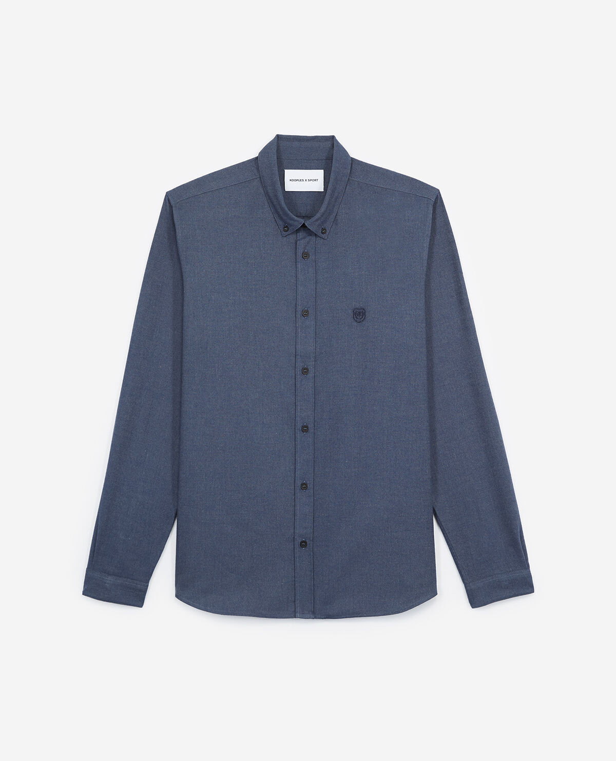 Chemise rock bleue coton logo poitrine The Kooples