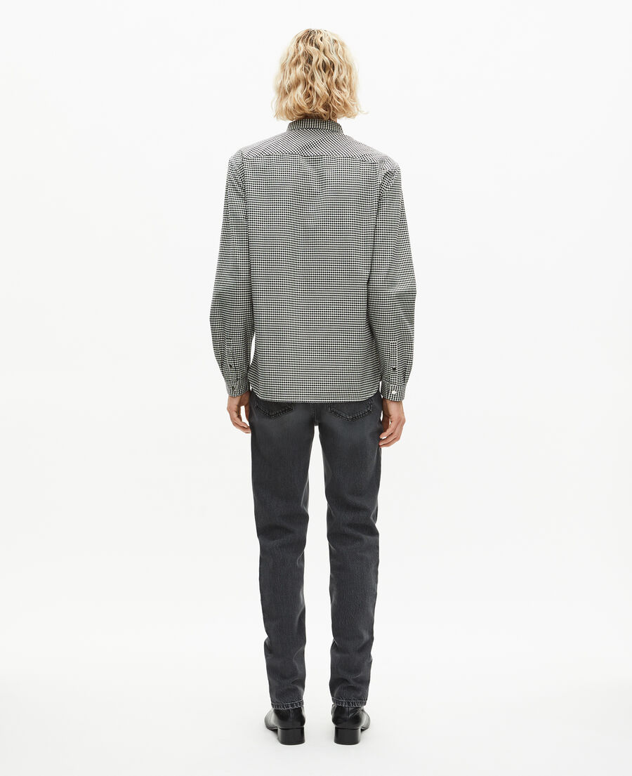 The Kooples MEN BLACK WHITE white and black checkered shirt