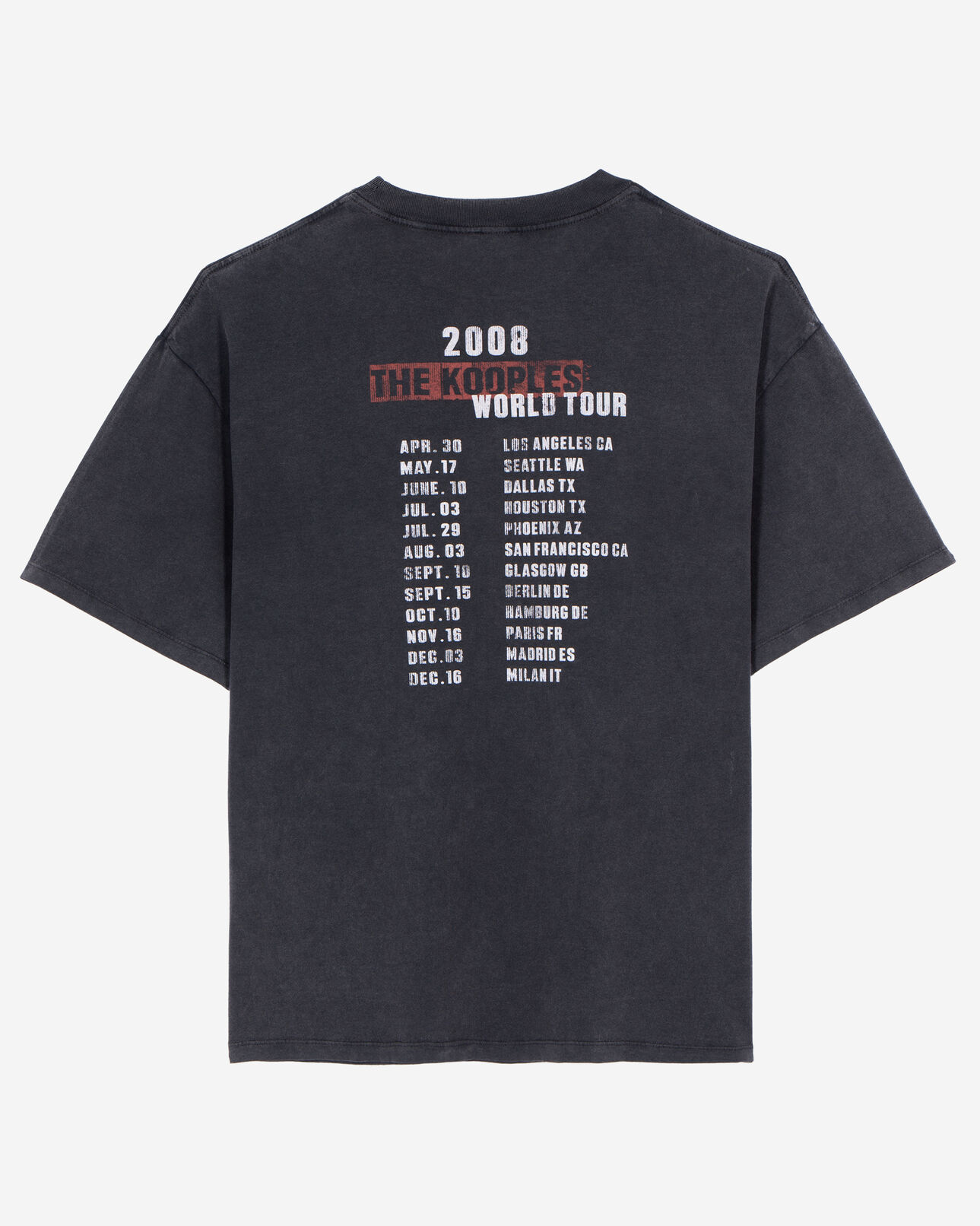 The Kooples HOMME BLACK WASHED t-shirt à sérigraphie noir