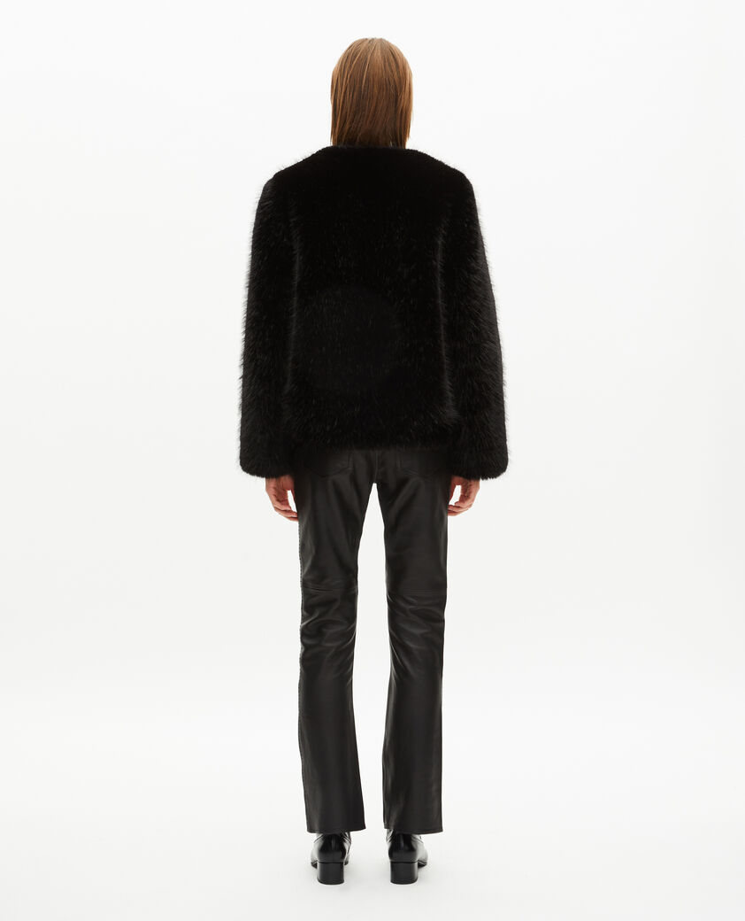 The Kooples MUJER BLACK abrigo corto negro efecto piel