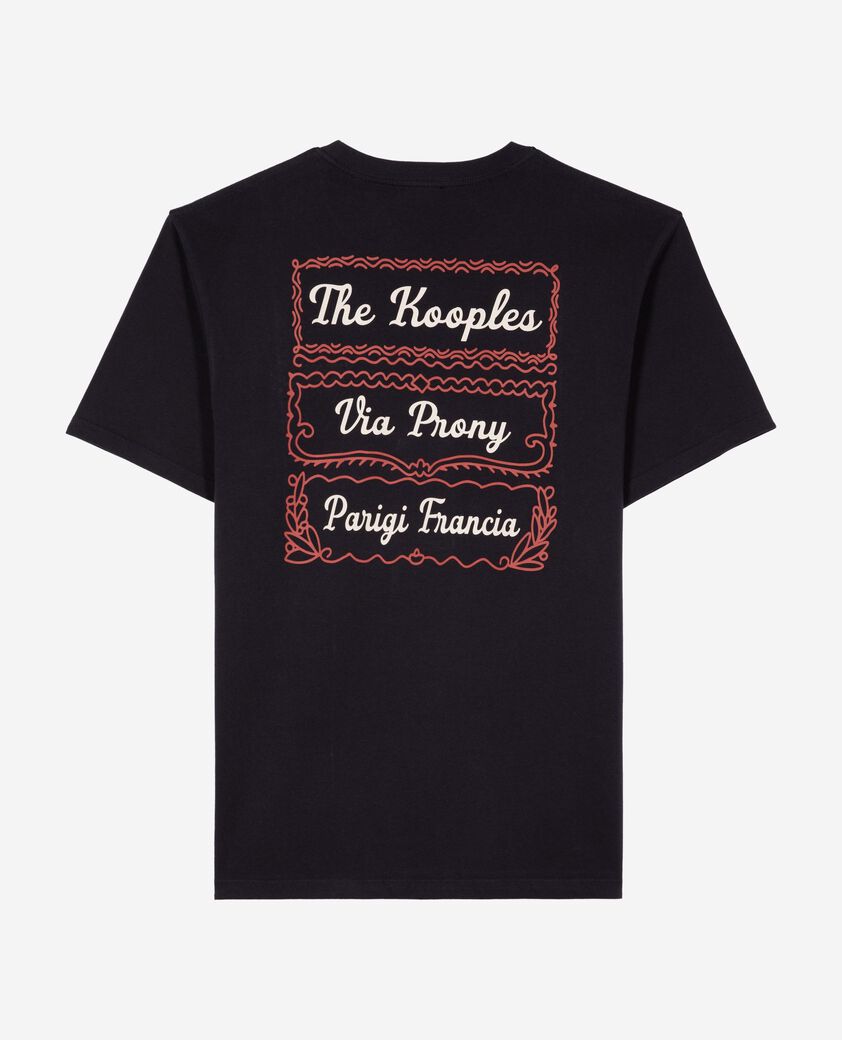 The Kooples H DARK NAVY t-shirt with via prony navy screen print