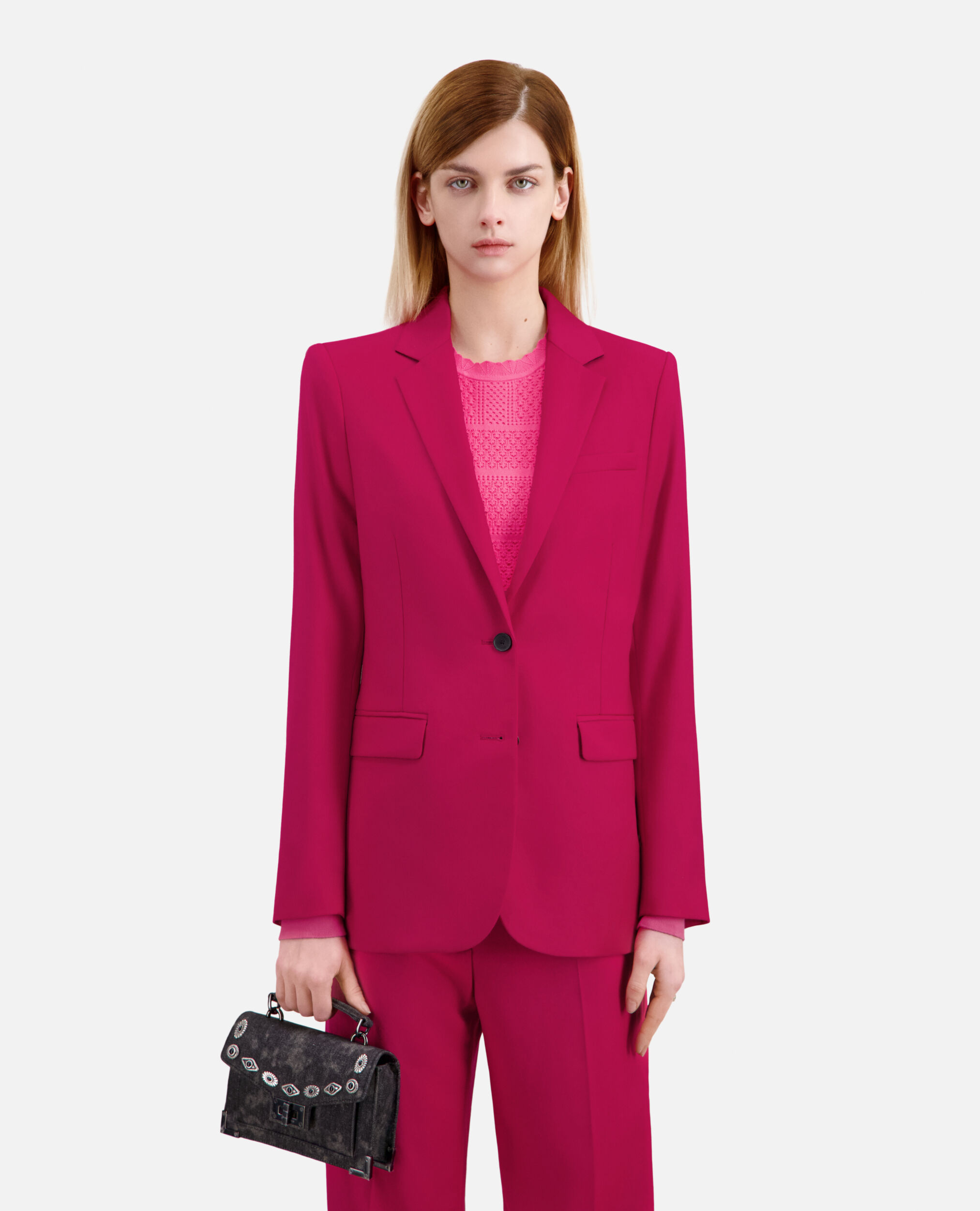 Red wool suit jacket, CHERRY, hi-res image number null