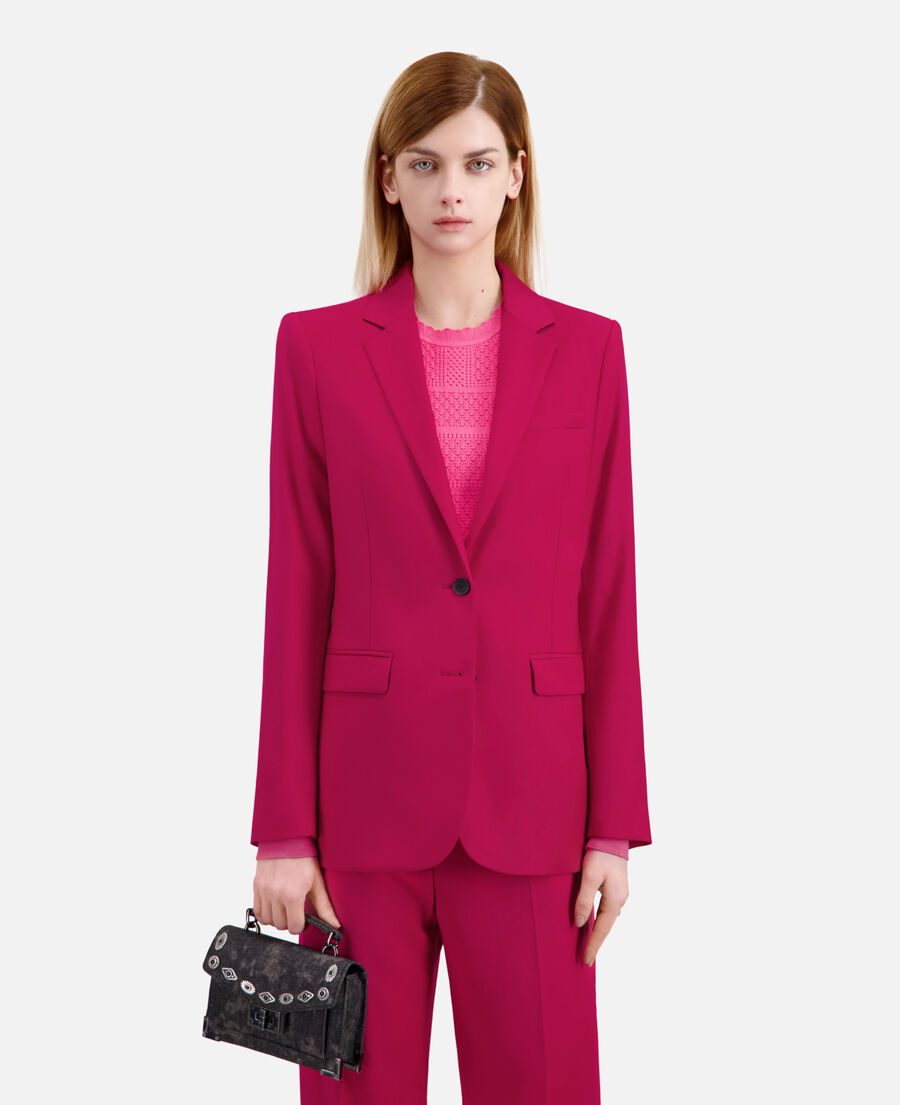 red wool suit jacket
