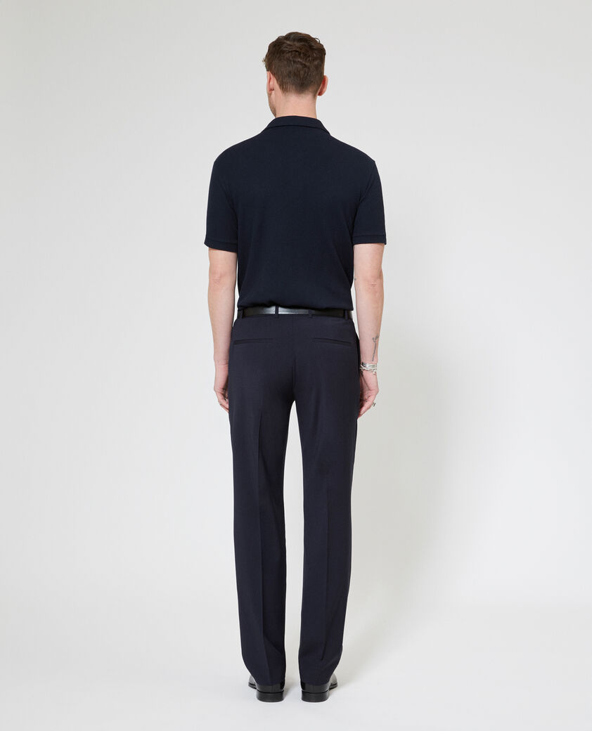 The Kooples HOMME DARK NAVY pantalon de costume droit en laine marine