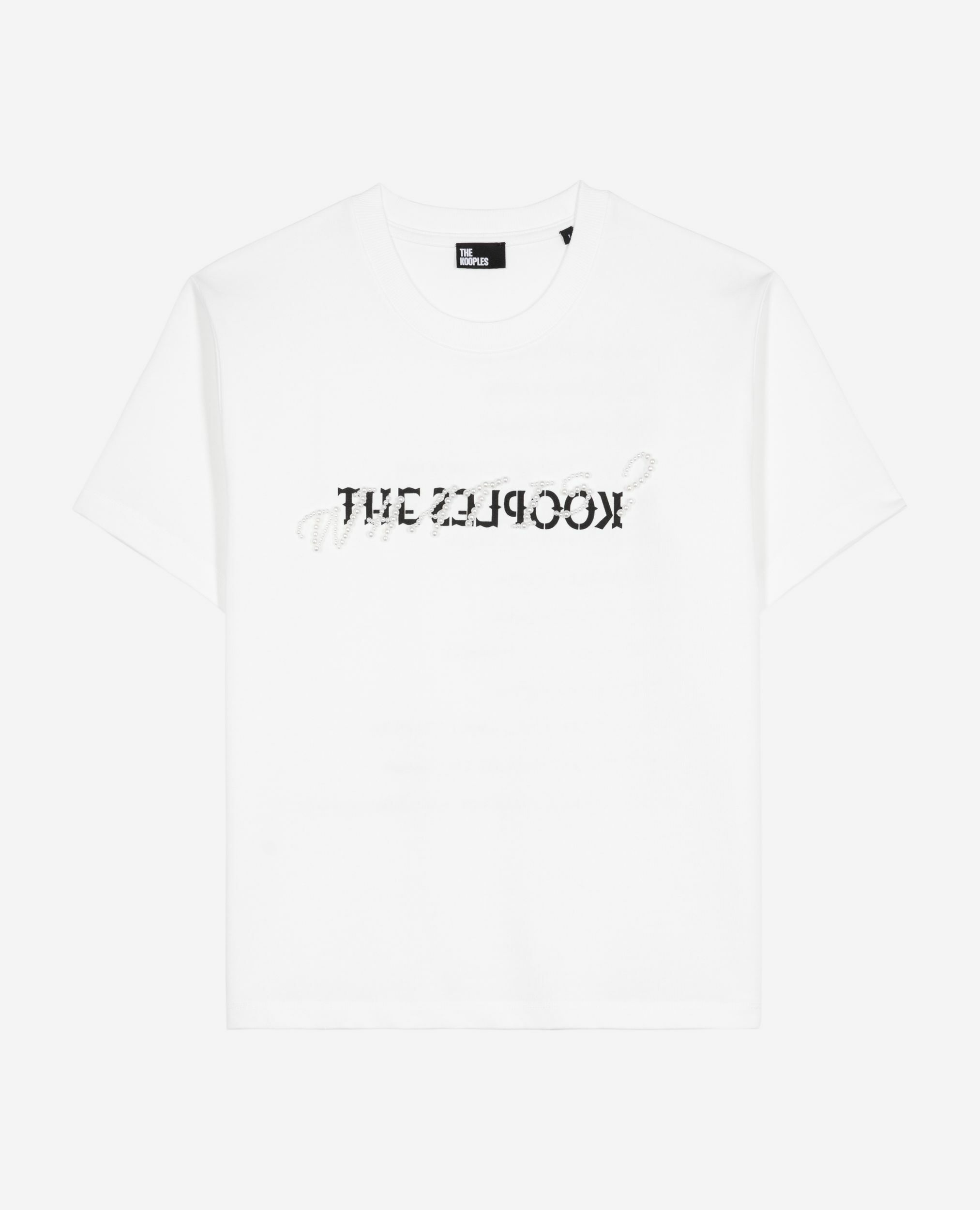 T-shirt What is avec perles blanc, WHITE, hi-res image number null