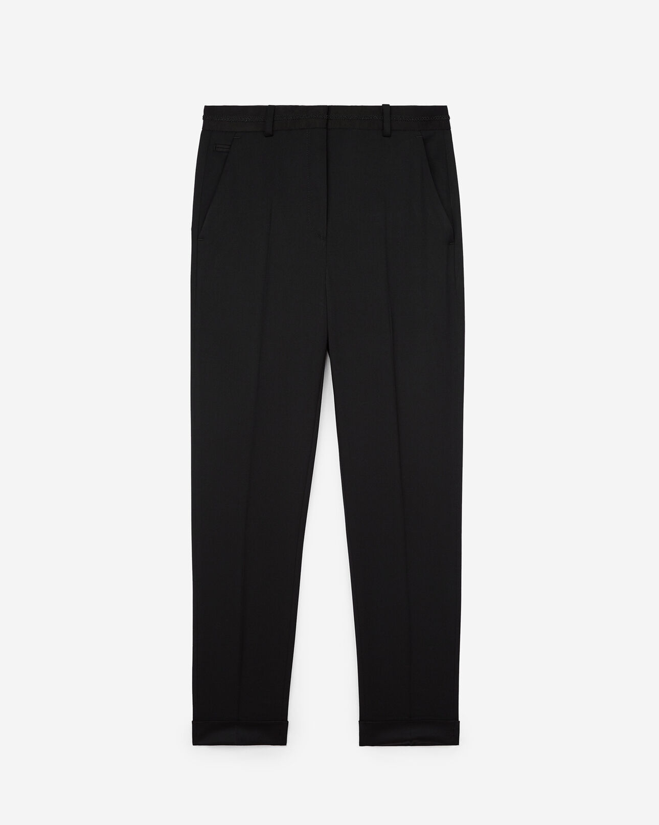 The Kooples WOMEN BLACK black tailored trousers with braid