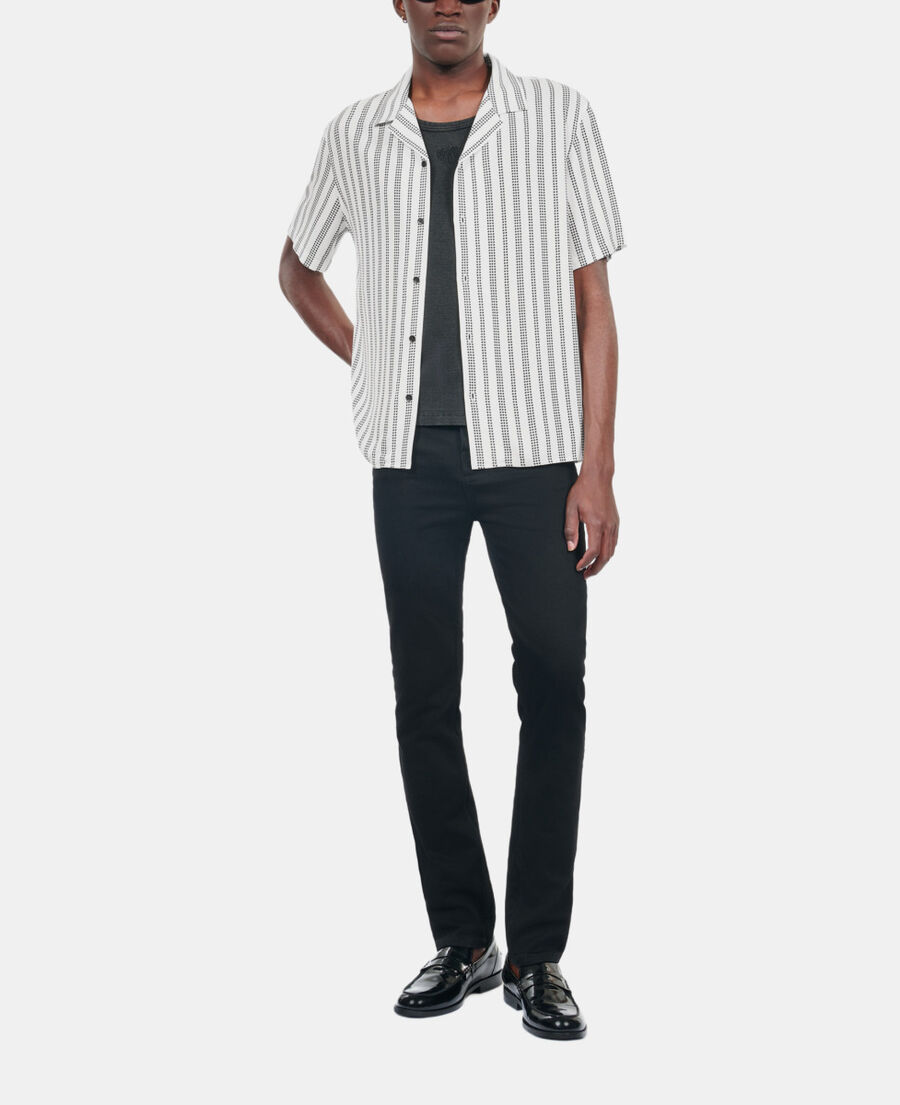 The Kooples MEN ECRU BLACK short-sleeved printed shirt