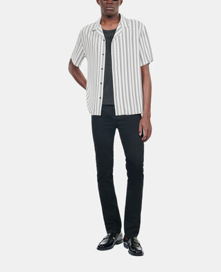 The Kooples MEN ECRU BLACK short-sleeved printed shirt