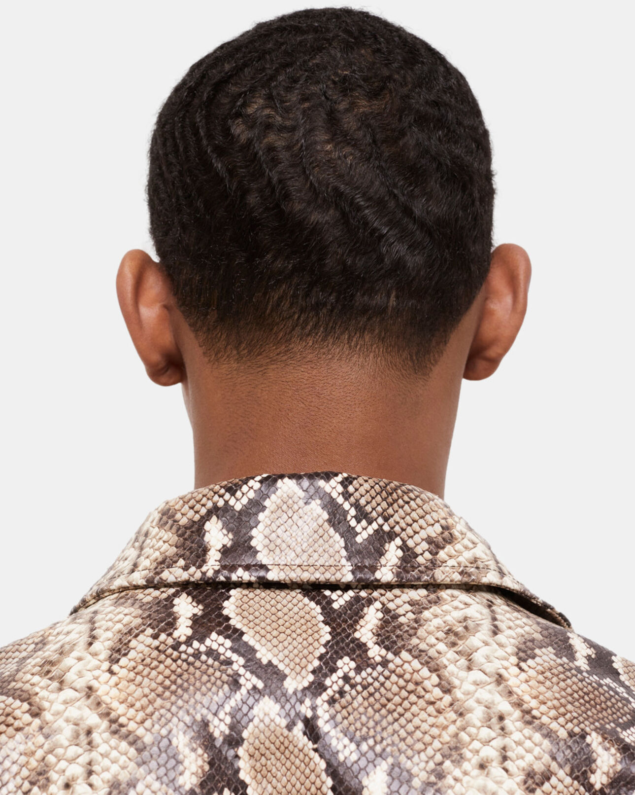 The Kooples MEN PYTHON BEIGE snakeskin-effect leather jacket