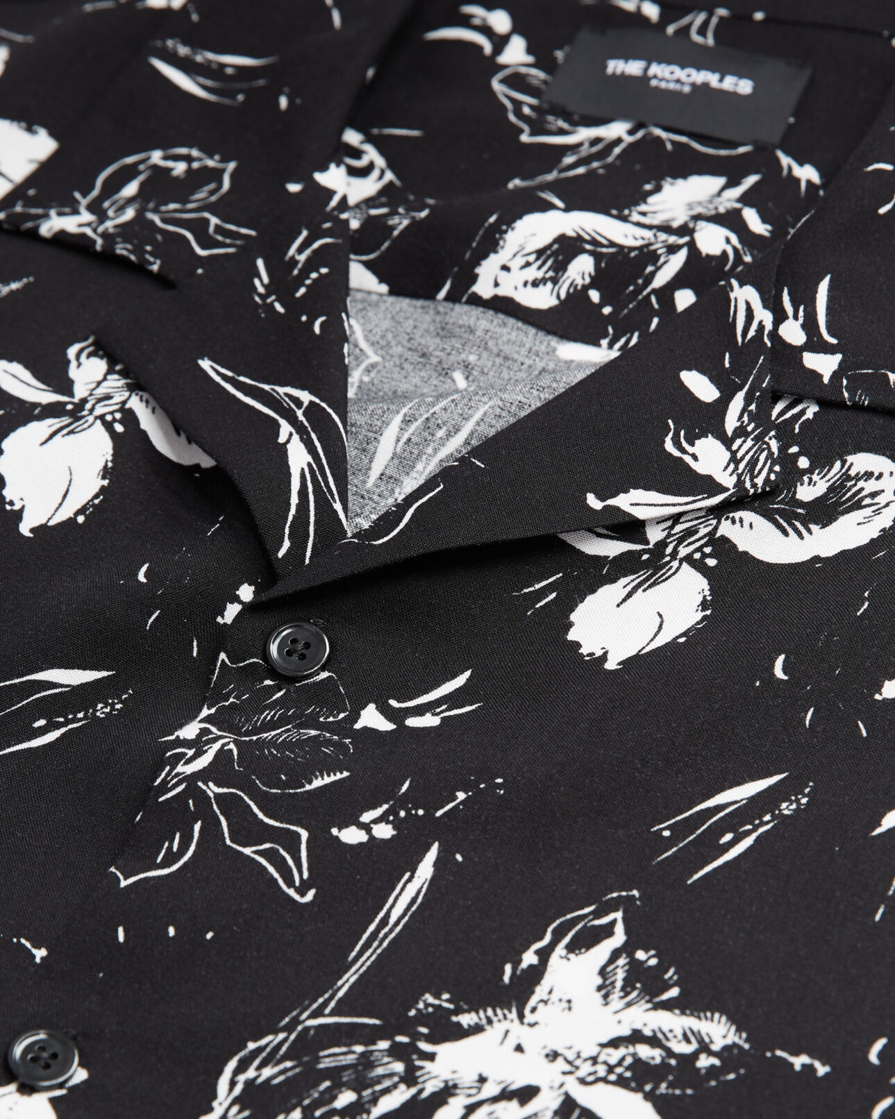The Kooples HOMME BLACK WHITE chemise fleurie
