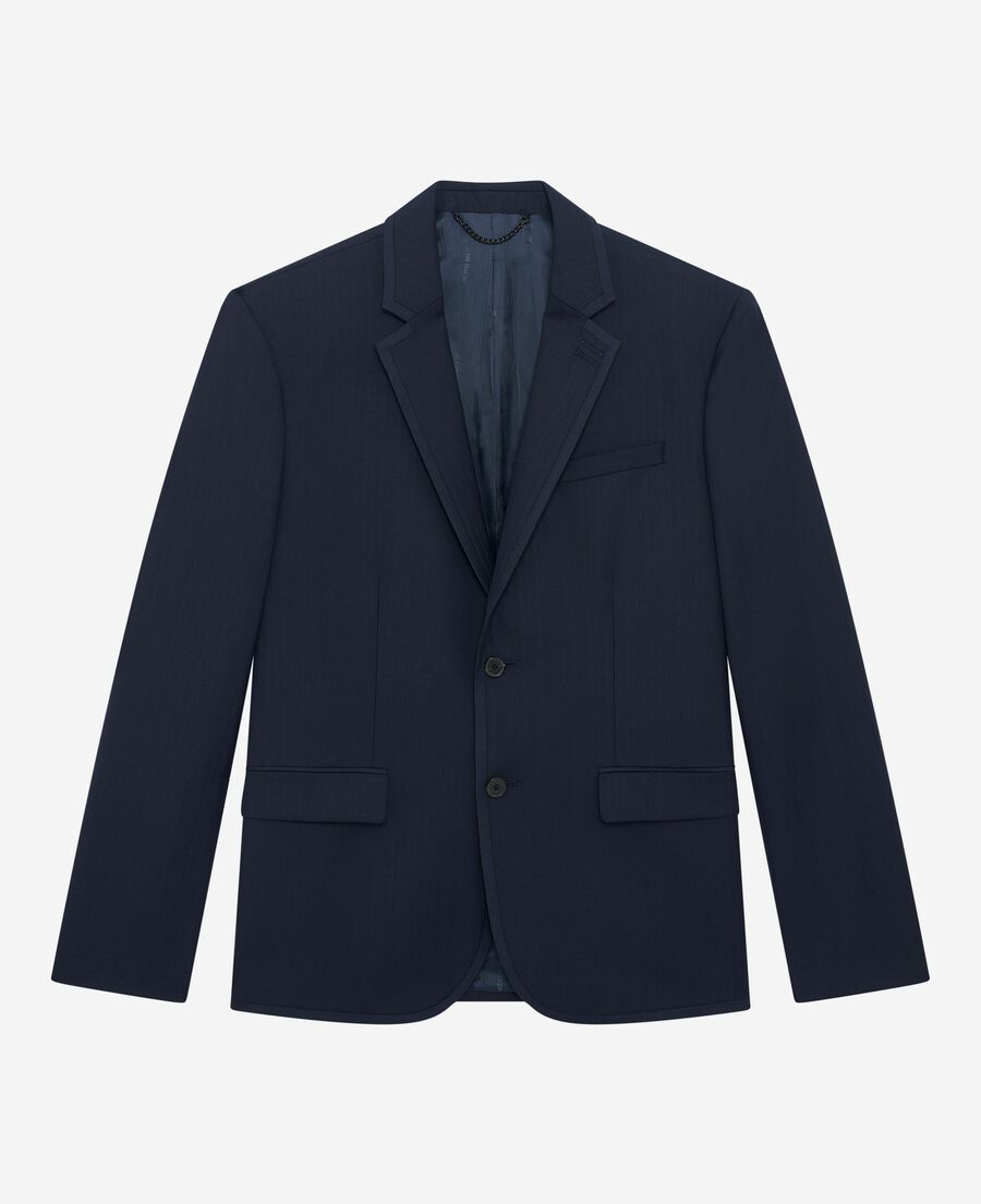 The Kooples H DARK NAVY navy blue wool suit jacket