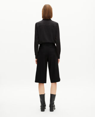 The Kooples FEMME BLACK pantalon culotte large à pont noir