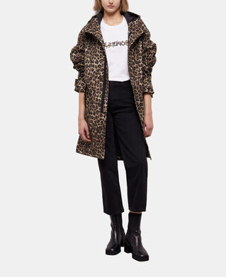 The Kooples F LEOPARD long parka with leopard print hood