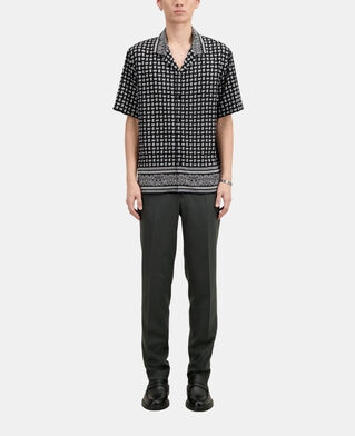 The Kooples HOMME BLACK WHITE chemise manches courtes imprim&eacute;e