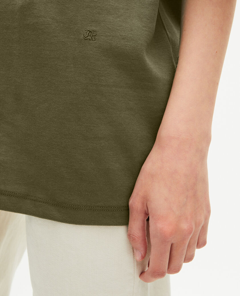 The Kooples HOMME KAKI t-shirt mixte large uni kaki