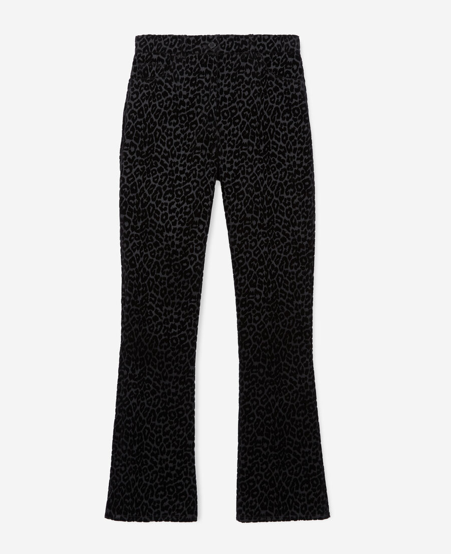 pantalón traje terciopelo leopardo negro