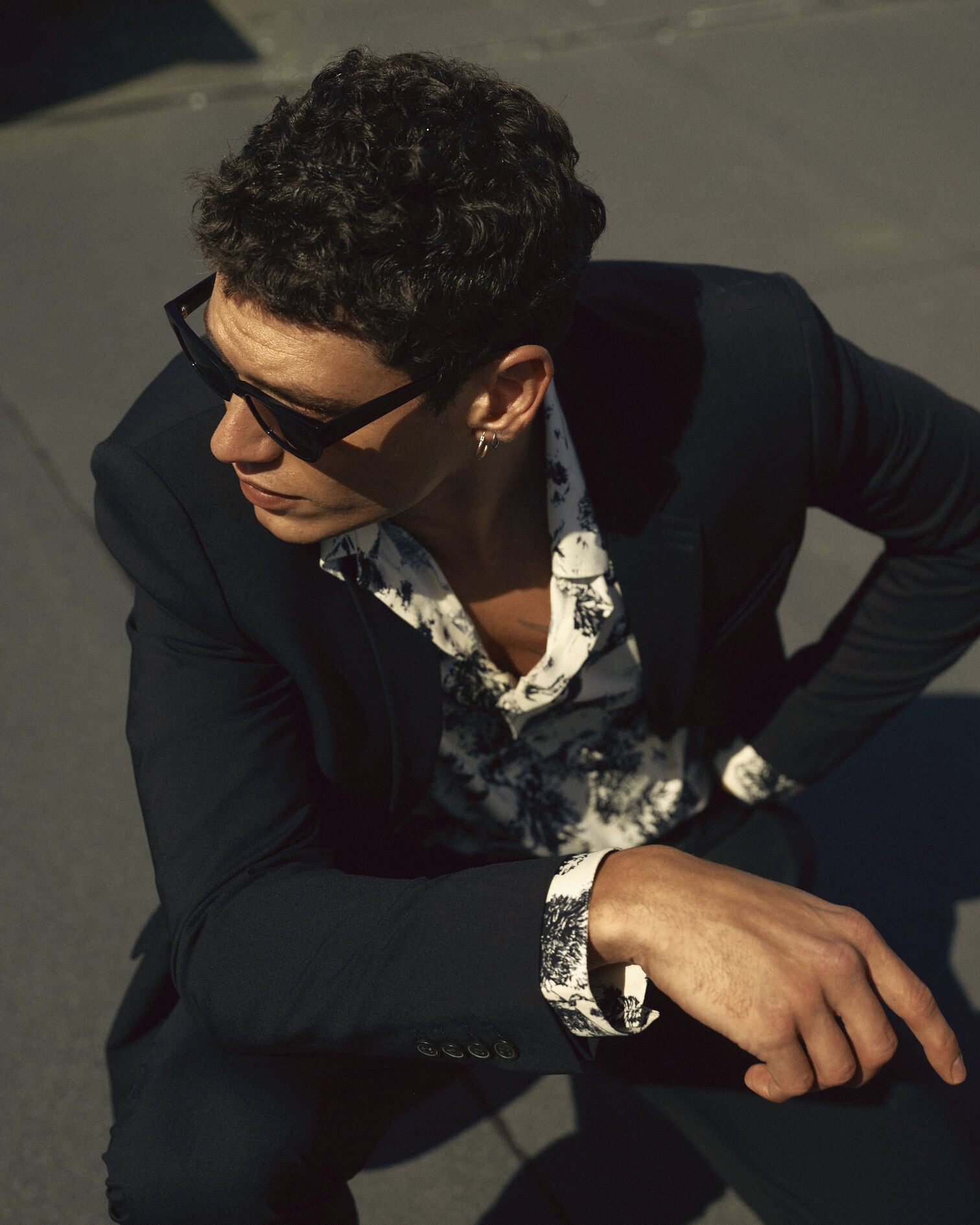Slim-fit black wool suit jacket, BLACK, hi-res image number null