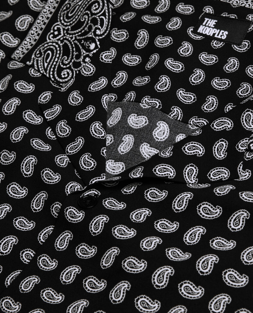 The Kooples HOMME BLACK WHITE chemise manches courtes imprim&eacute;e
