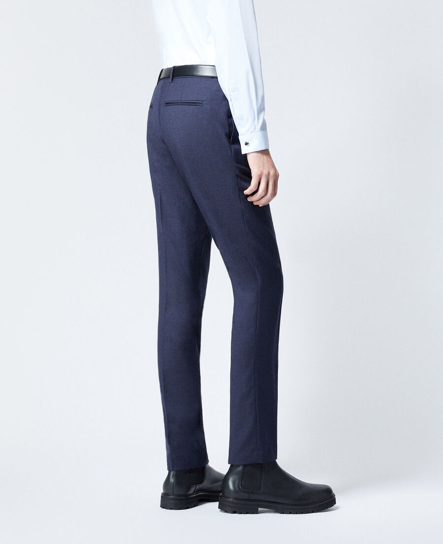 pantalon costume laine bleu marine